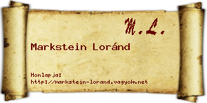 Markstein Loránd névjegykártya